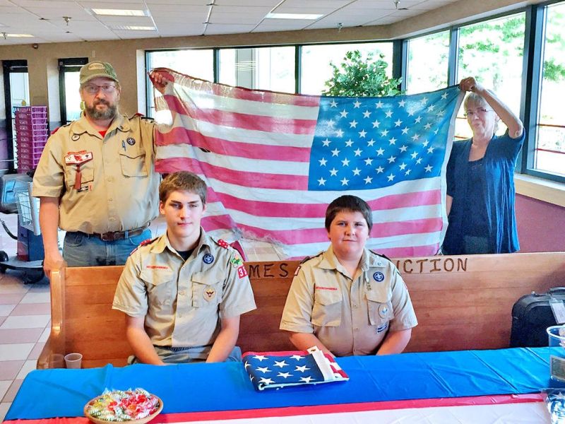 BSA Troop 358 gives the public a chance to retire American flags properly during Scout Flag Day