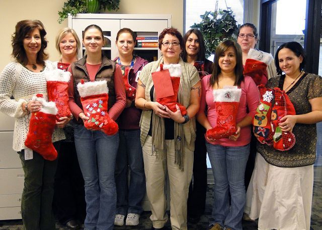 Career center students create Christmas stockings for troops overseas