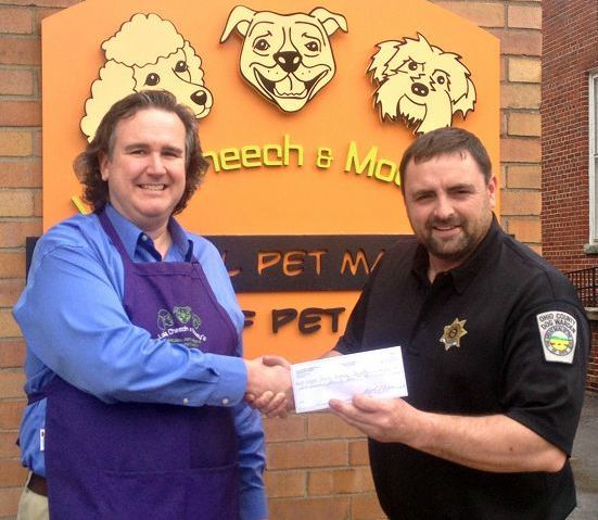 Check presented to Wayne County Humane Society