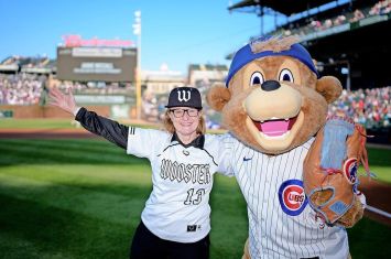 COW president throws out first pitch at Wrigley