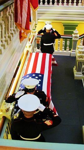 Fallen Marine Lance Cpl. Clore lay in state in the 'People's House' as his sacrifice is honored