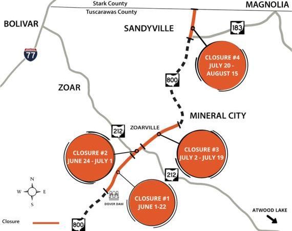 First of several closures to begin on Route 800