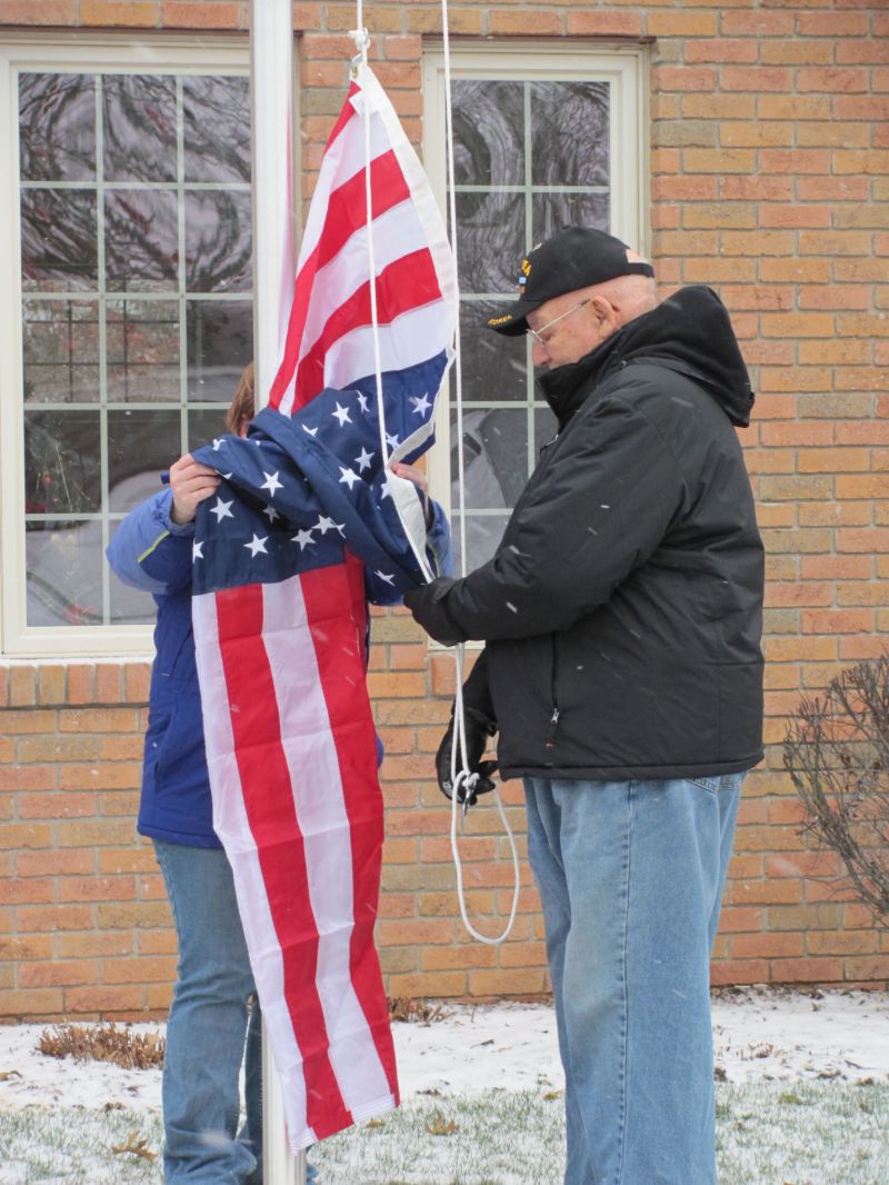 Flagpole erected to honor veterans and current military personnel