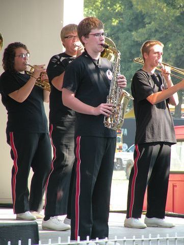 High school marching bands featured at fair