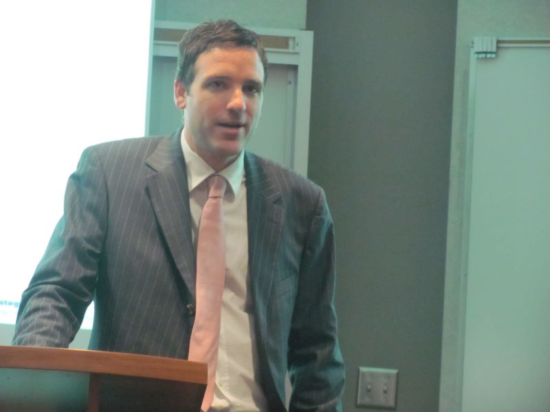 International trade expert provides insights and input for Ohio business leaders involved in global trade efforts at Kent State Tuscarawas Groundhog Day International Trade Forecast breakfast