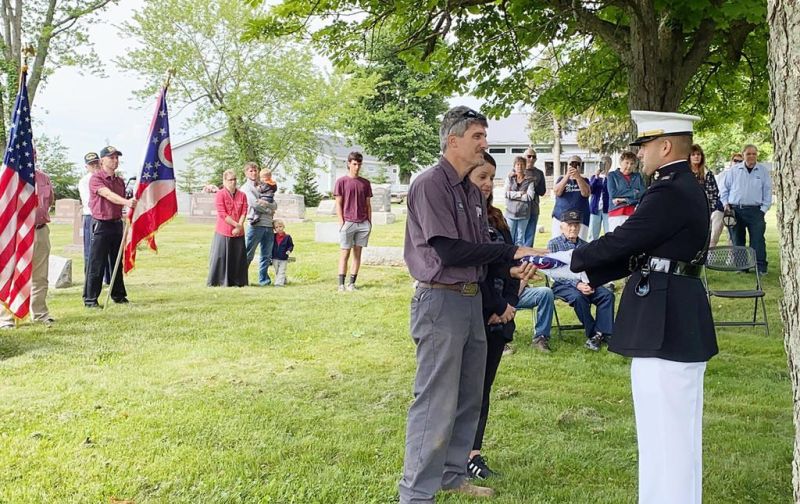 John Schneider honored with U.S. Capitol flag at Winesburg service