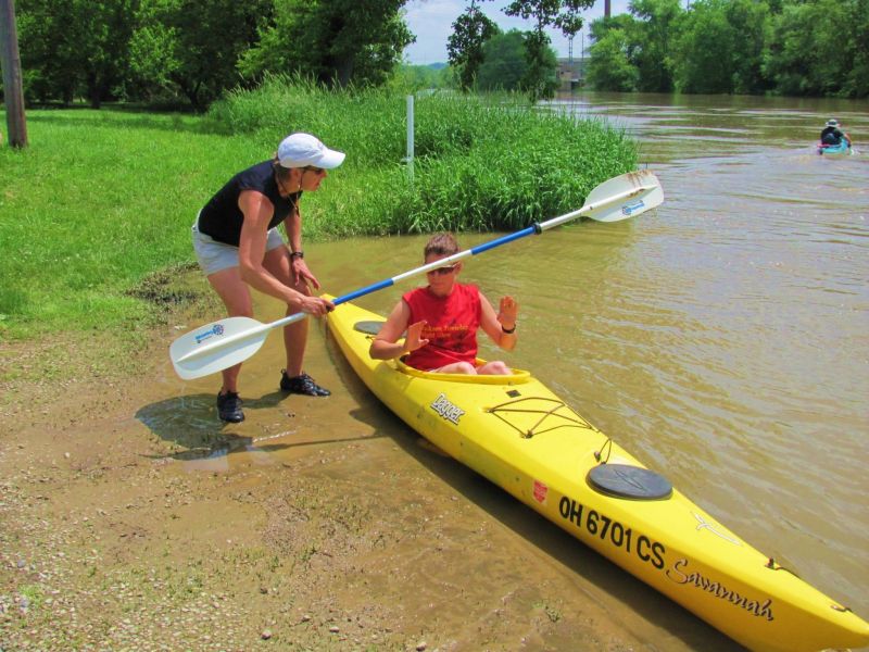 Kayak and canoe champion Mary Jo Monte shares her love of the sport at Tuscarawas River clinic