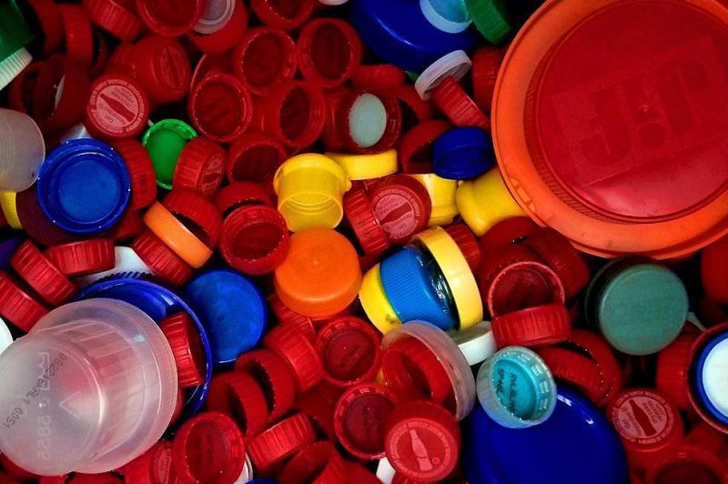 Library collecting plastic caps