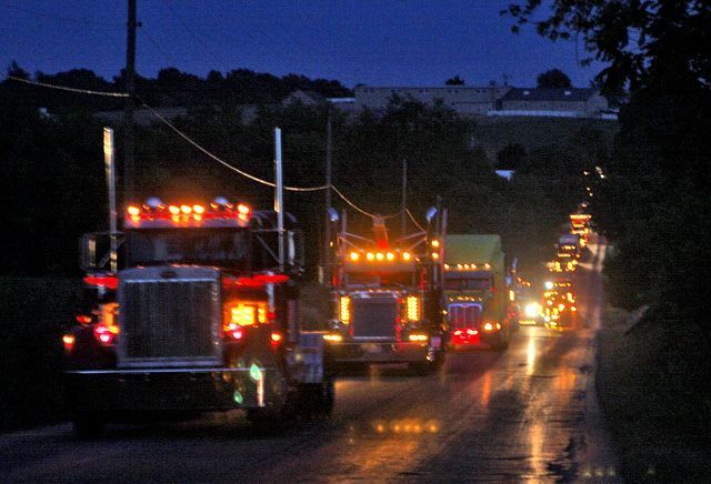 Night lights Transport for Christ truck show lights up the night in Amish Country