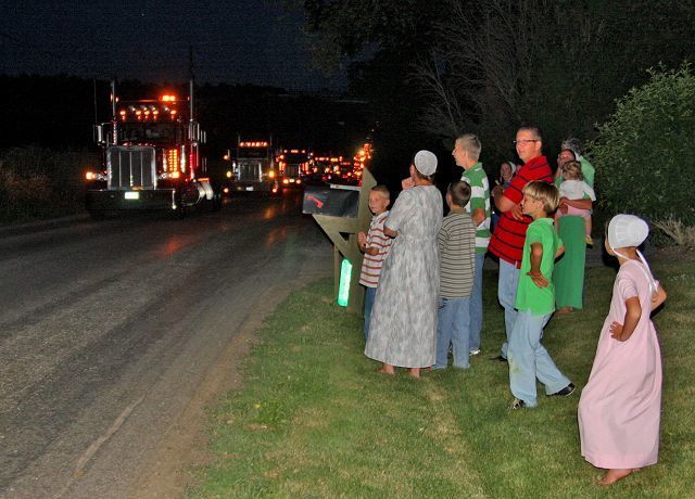 Night lights Transport for Christ truck show lights up the night in Amish Country