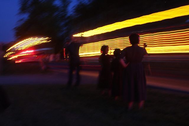 Night lights Transport for Christ truck show lights up the night in Amish Country