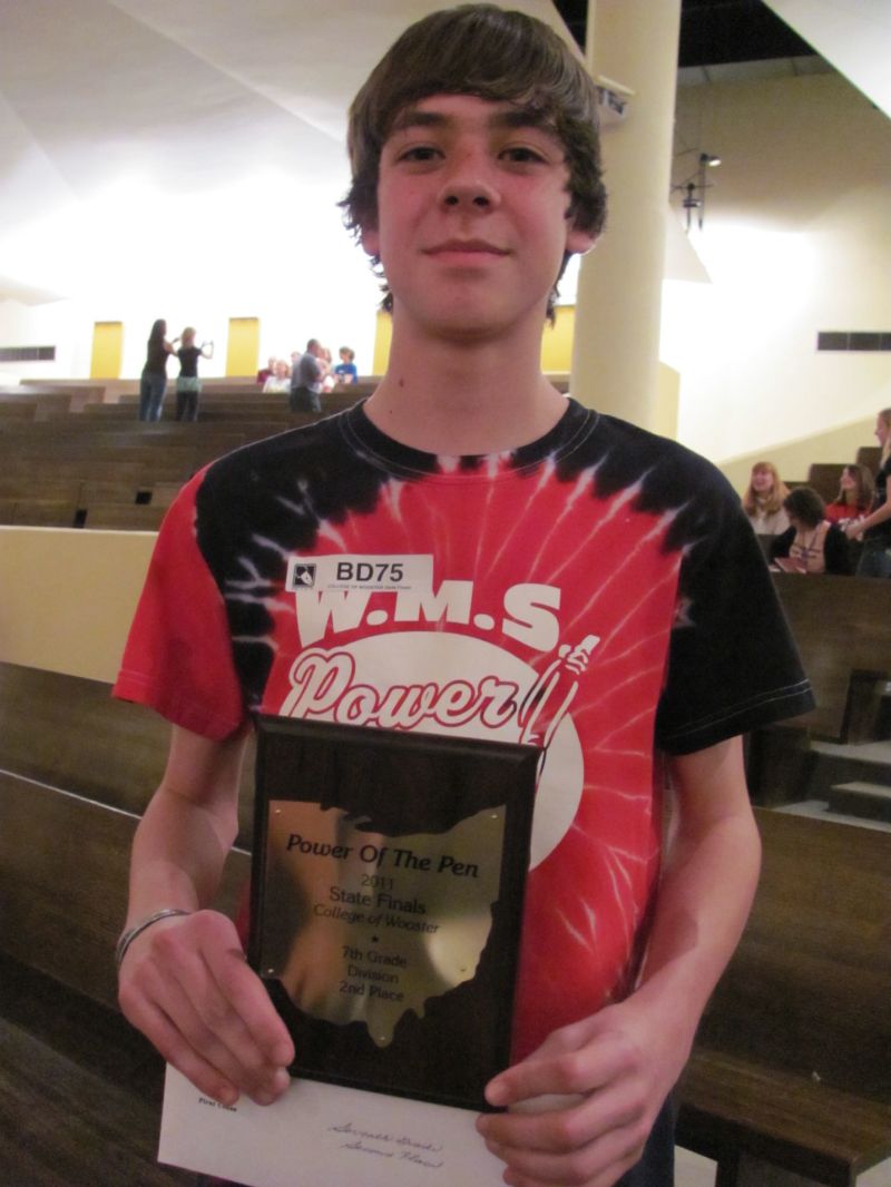 Penning his way to top honors at Power of the Pen State Finals – New Philadelphia Middle Schools Luke Weaver