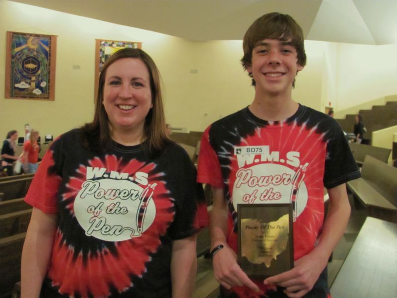 Penning his way to top honors at Power of the Pen State Finals – New Philadelphia Middle Schools Luke Weaver