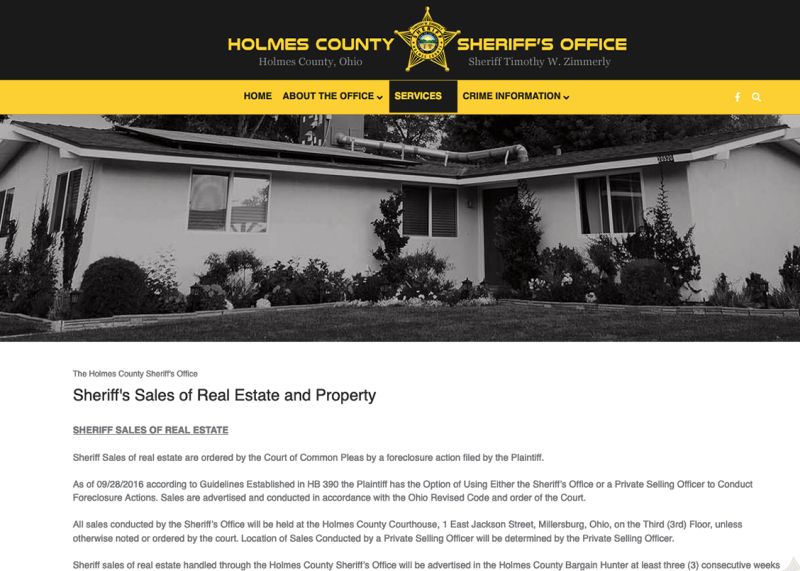 Holmes Sheriff’s real estate sales to go online
