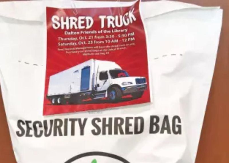 Shred bags back as Dalton Library fundraiser