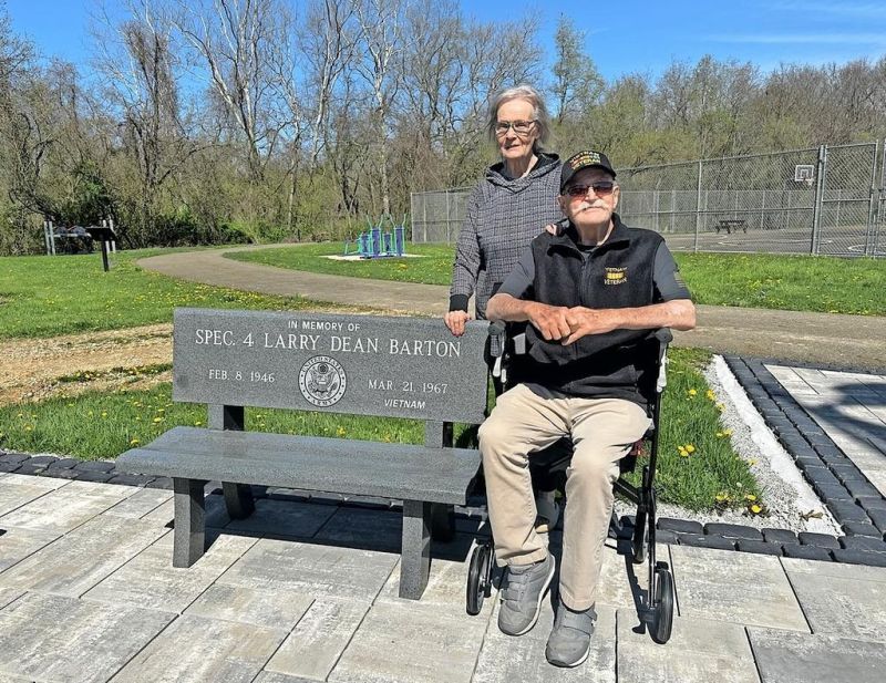 Snyders donate bench to Millersburg veterans memorial