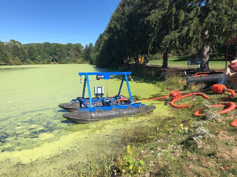 Students clean curtain of algae off Tuscora Park pond