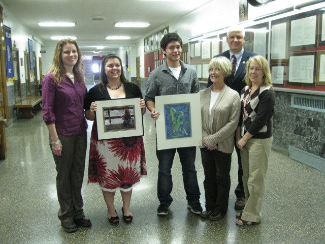 Two Dover High students honored by Congressman Gibbs at surprise ceremony