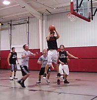 Under the basket, off the backboard, through the hoop, at the Pier