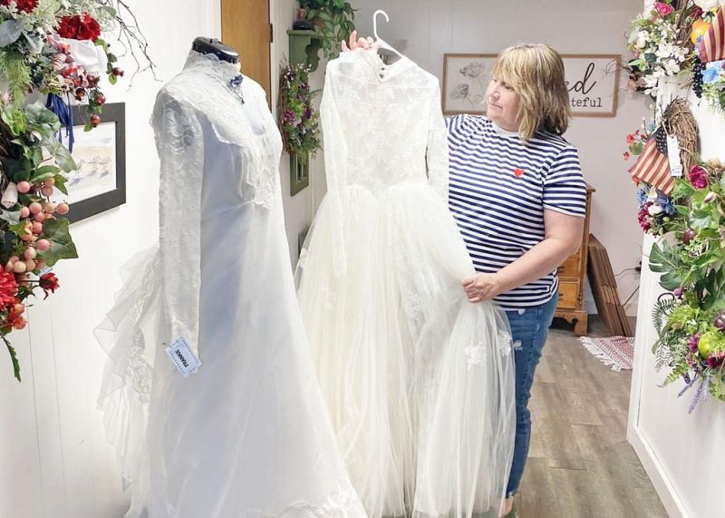 Vintage wedding gowns get last walk down the aisle